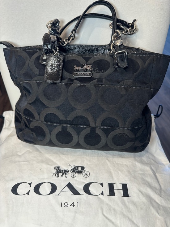 Handbags - Coach Tribeca Madison Tote Jacquard/Patent Leather w/ Branded Dust Bag GUC